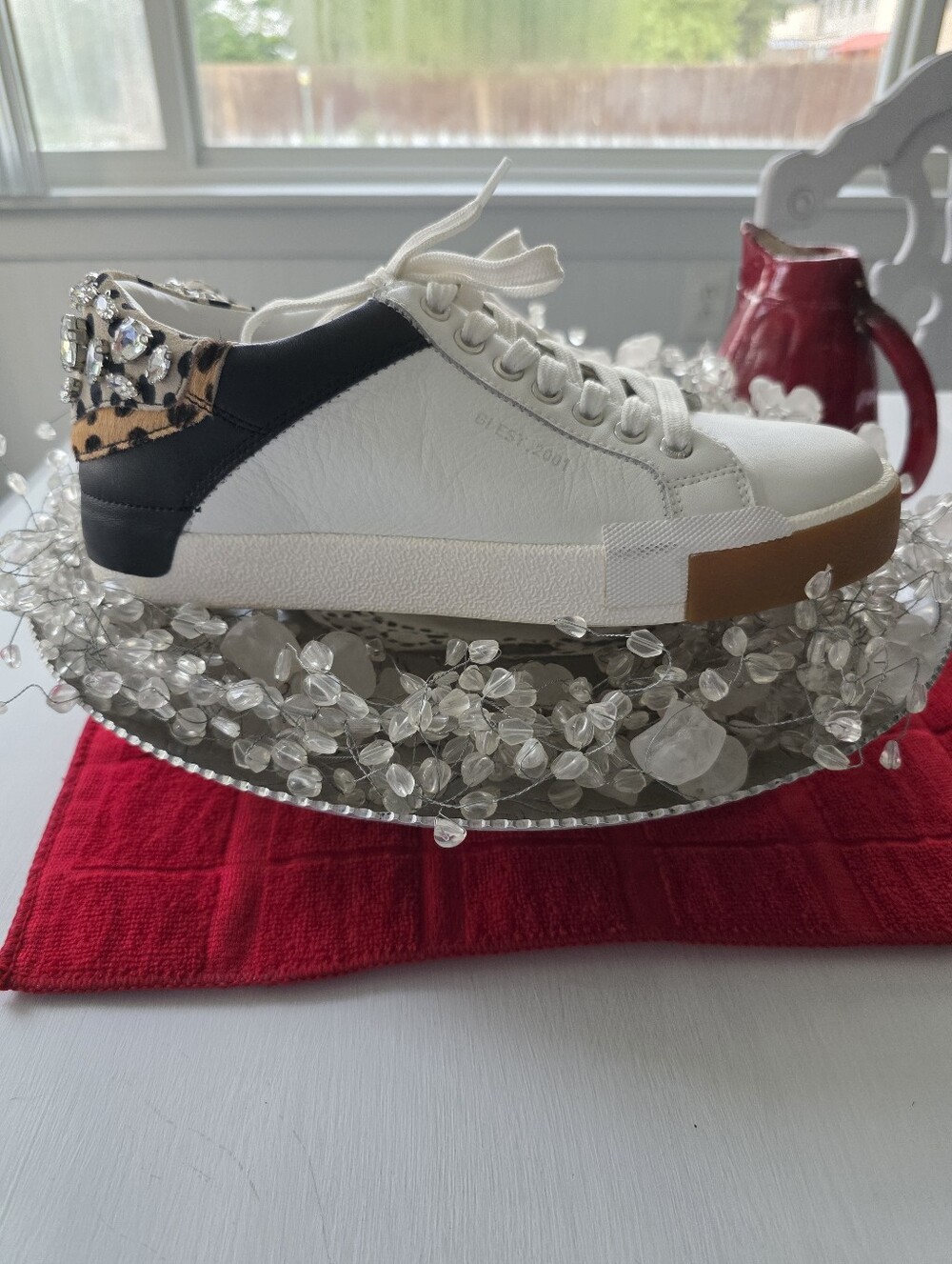 Gianni Bini White Leather Sneakers - Picture 2 of 16